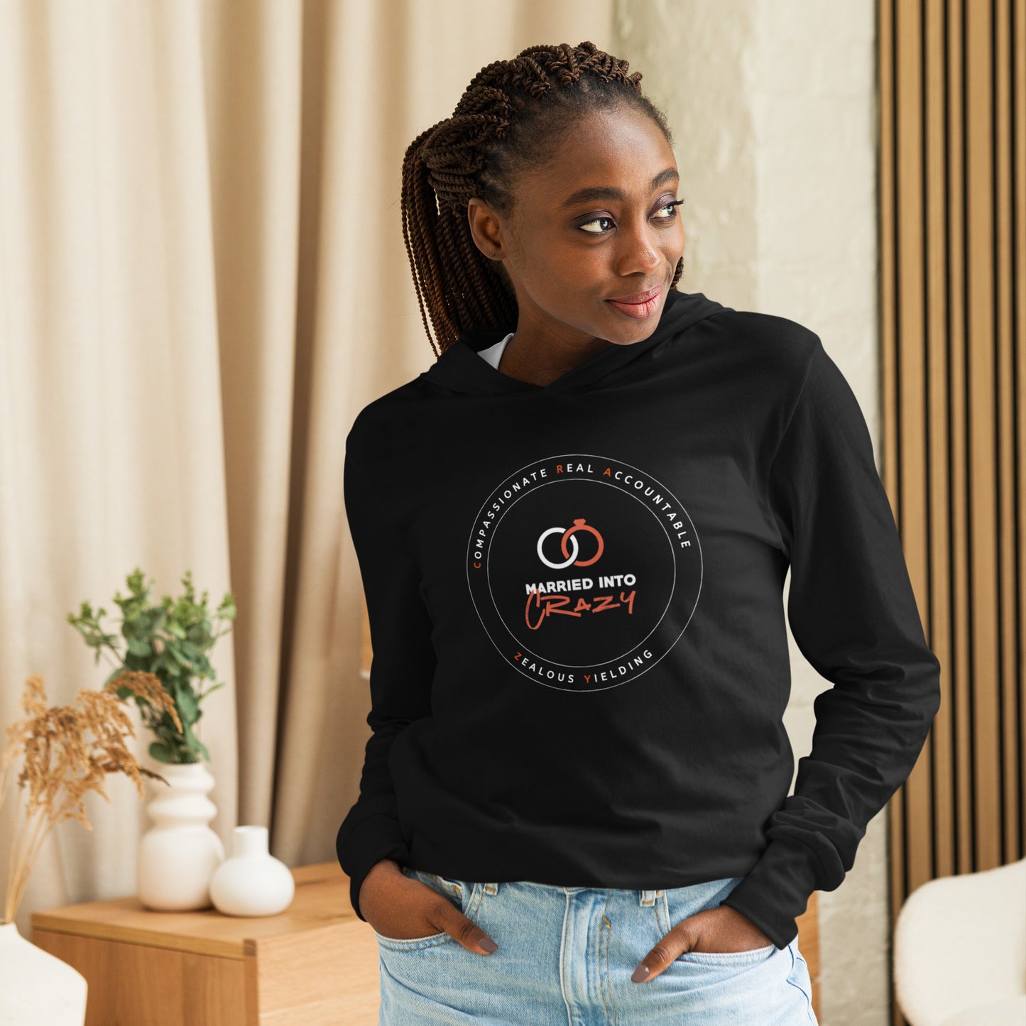 Crazy Circle Hooded long-sleeve tee